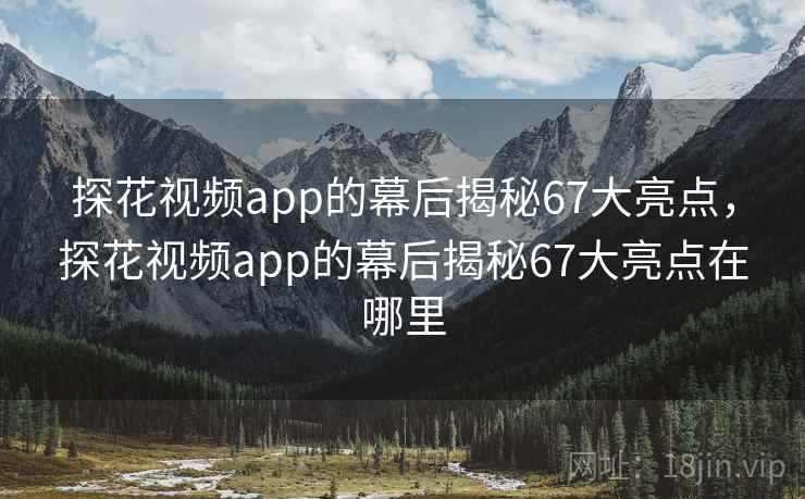 探花视频app的幕后揭秘67大亮点，探花视频app的幕后揭秘67大亮点在哪里